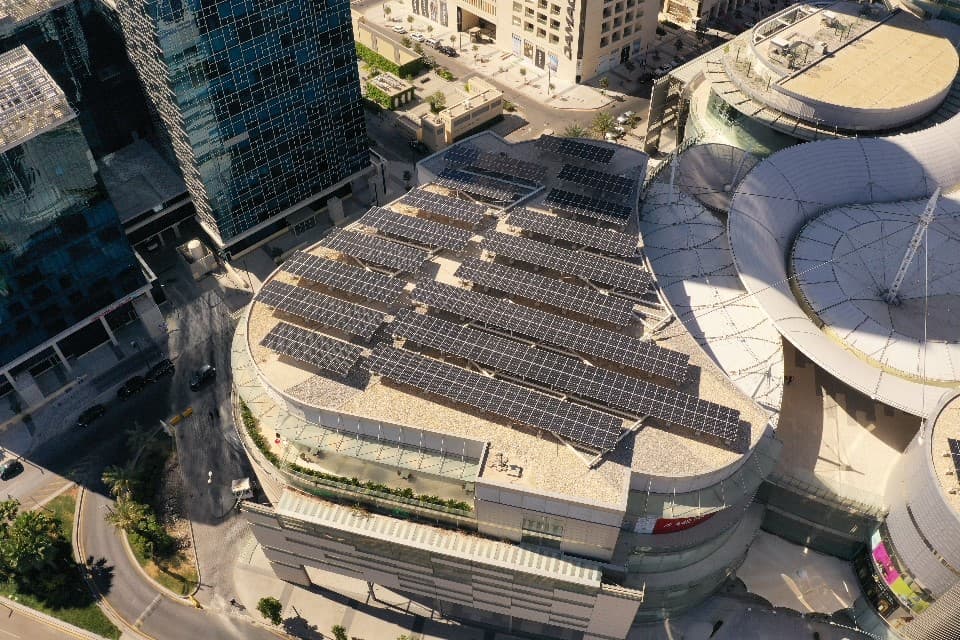 Abdali Mall solar carport project in Amman, Jordan