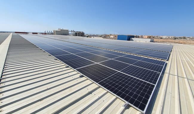 SADAFCO warehouse rooftop solar PV installation